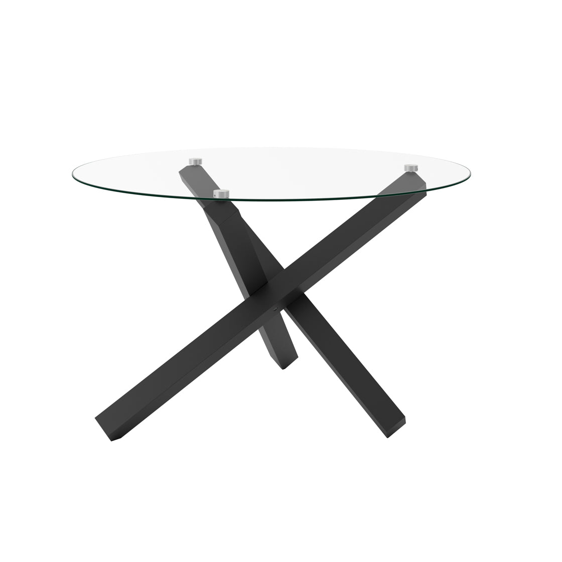 Capri Black & Clear Glass Round Dining Table